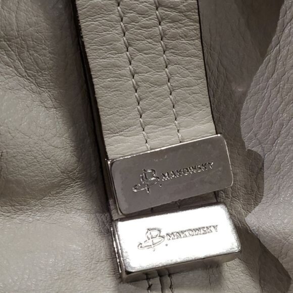 B Makowsky Leather Hobo Shoulder Bag Handbag Tote Purse Pebbled WOMEN'S WOMAN'S - Picture 8 of 11